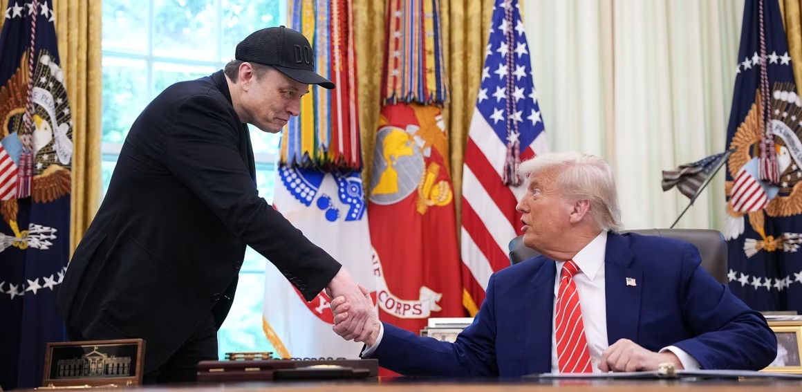 Starlink owner, Elon Musk with US President Donald Trump