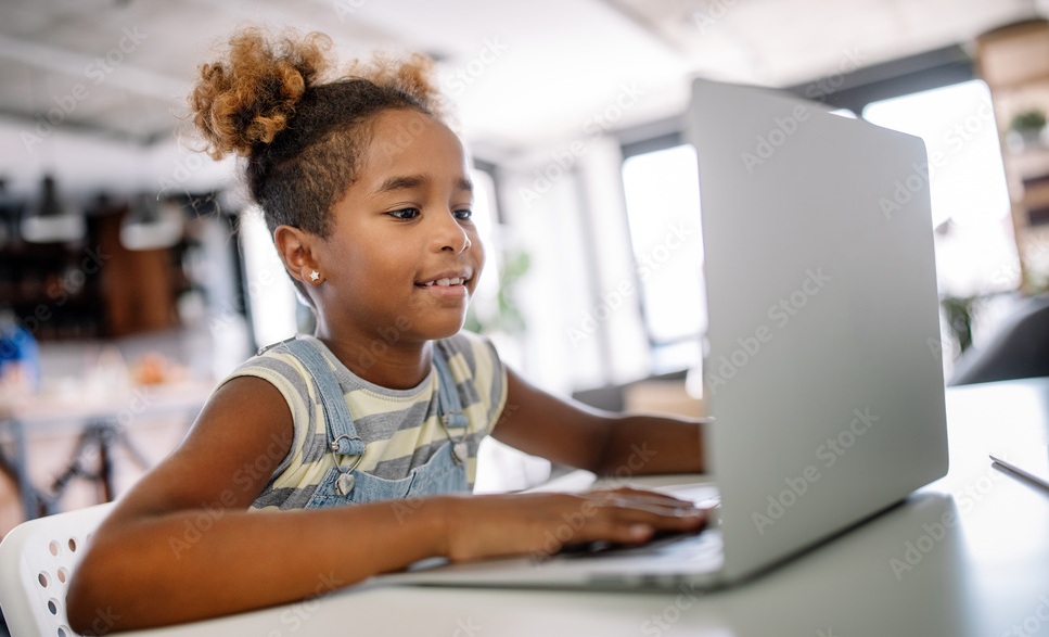 A child accessing internet