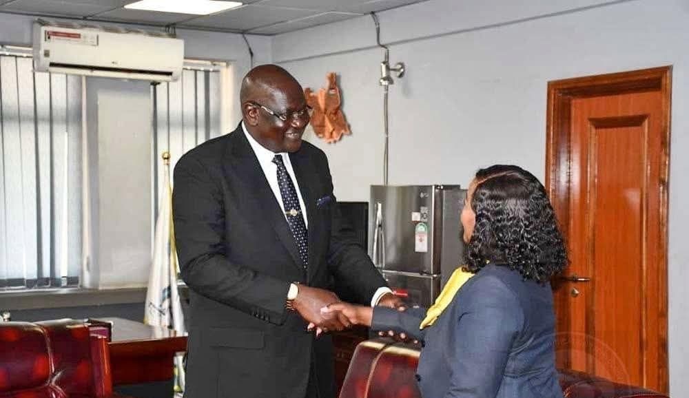 South Sudan Minister of ICT Ateny Wek Ateny meets MTN South Sudan CEO Mapula Bodibe